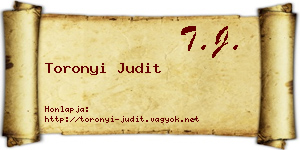 Toronyi Judit névjegykártya